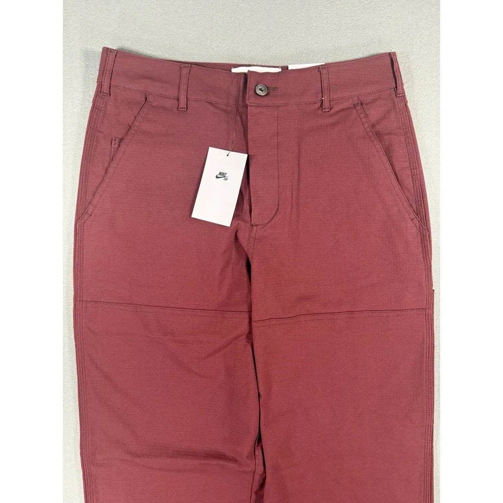 Nike SB Double Knee Skateboarding Carpenter Utility Pants Maroon Mens Size 28x30
